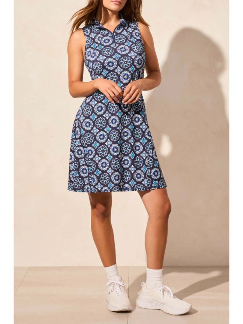 NWT TRIBAL SPORT Sleeveless Performance Dress Navy Size L